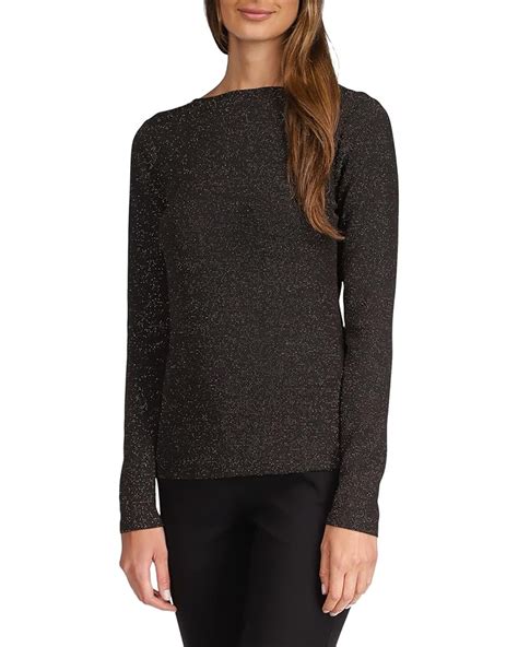 Women's MICHAEL Michael Kors Metallic Long Sleeve Cowl Top